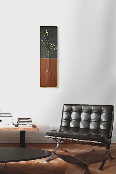 Leather vase